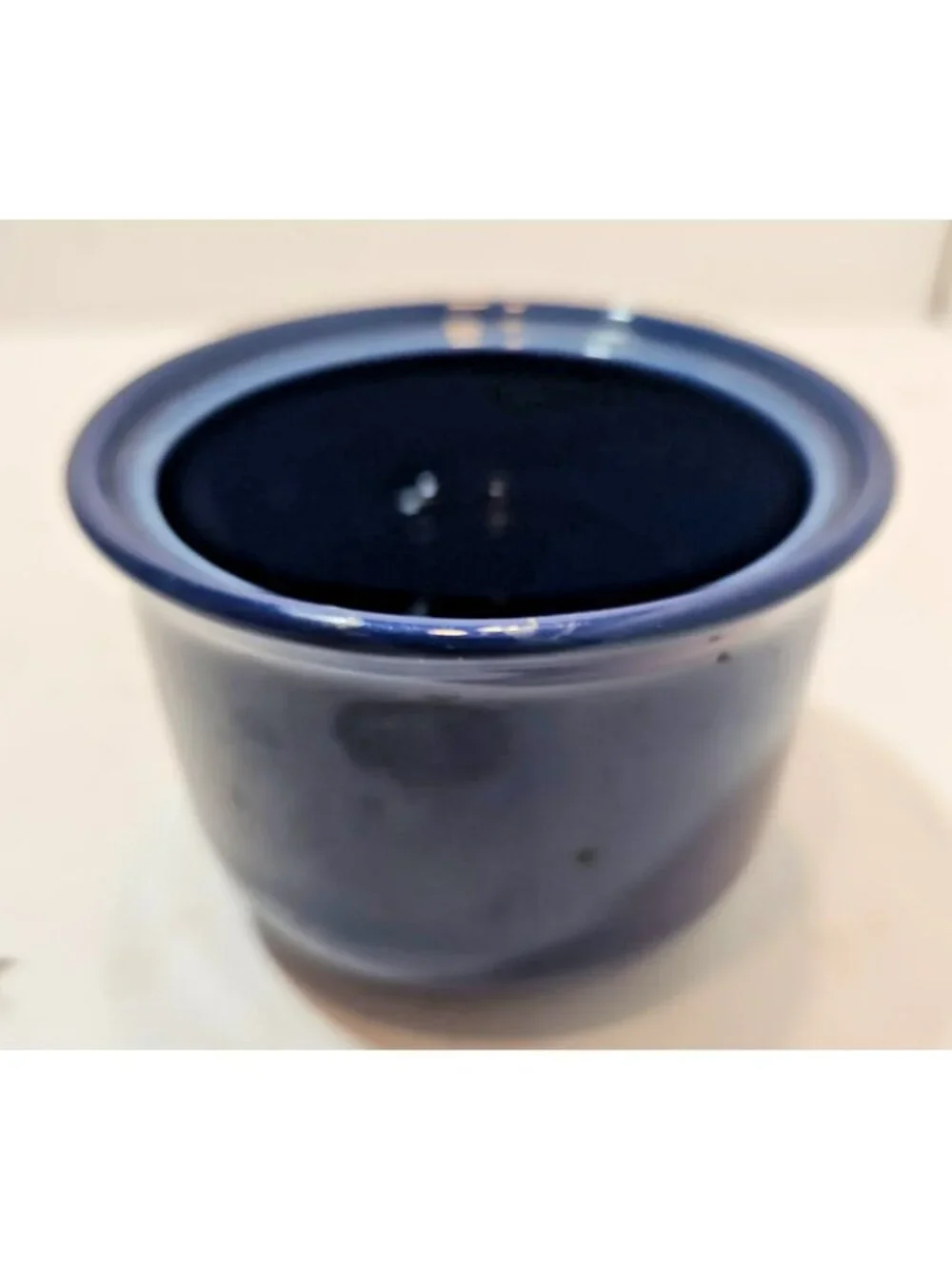 Vtg Nancy Calhoun Stoneware Sapphire Blue Sugar Bowl & Creamer No Lid